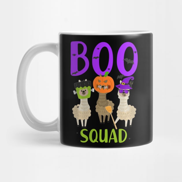 Boo Squad Halloween crew Funny llama scary Trick or treat by adrinalanmaji